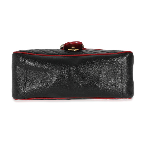 Gucci Black Quilted Leather GG Marmont Small Torchon Top Handle - Picture 5 of 7
